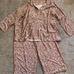 Women's Brown Zebra Print Set